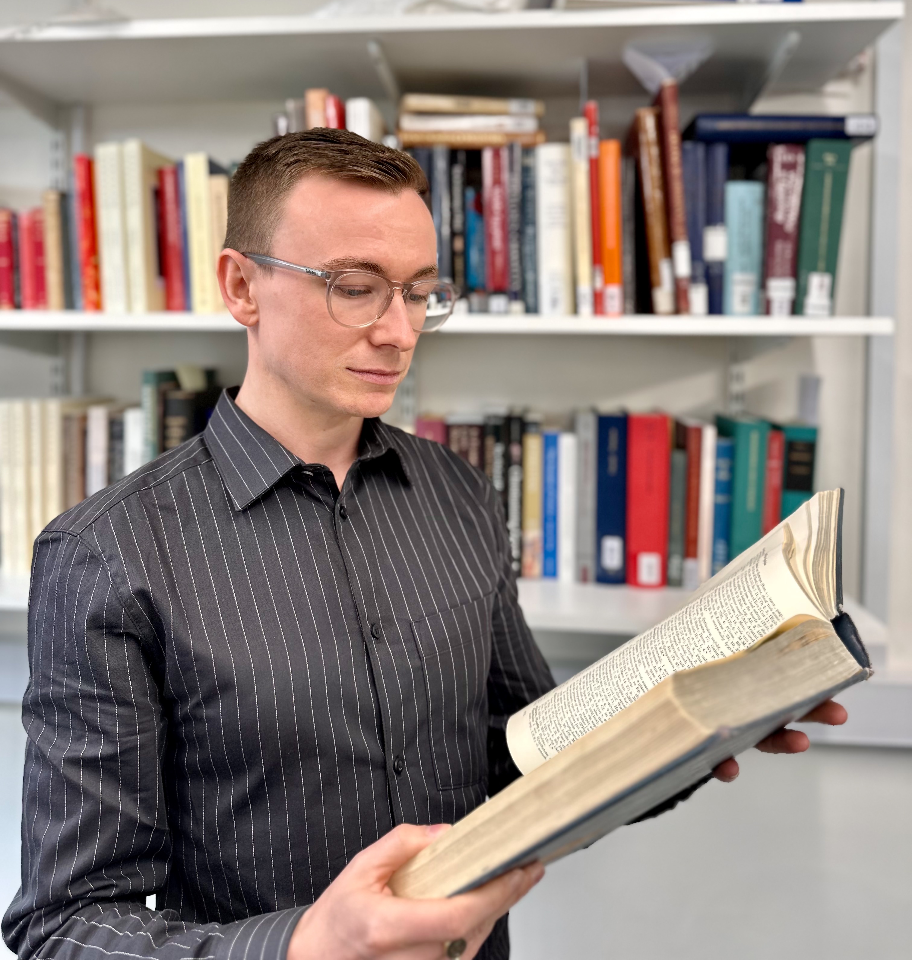 Jordan reading in university library